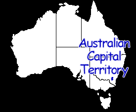 map of Australia, highlighting Australian Capital Territory